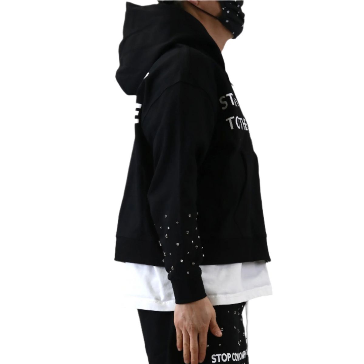 KLEEP KARAN French Terry Long Sleeve Crop Top Full Zip Hoodie KSF