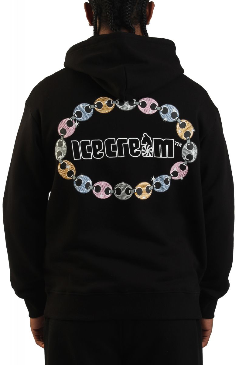 イカゲーム × エモーショナリーアンアヴェイラブル キャンディーパーカー ICE CREAM Chain Hoodie 461-1313-BLK - Karmaloop