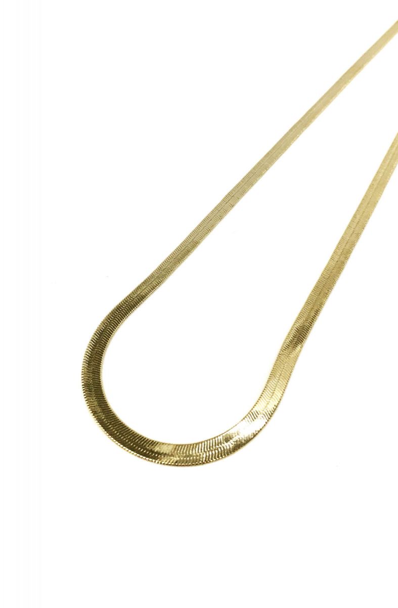 14k Gold Plated Thin Herringbone Necklace