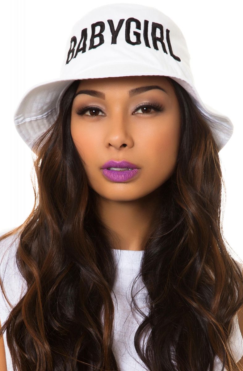 baby girl white bucket hat