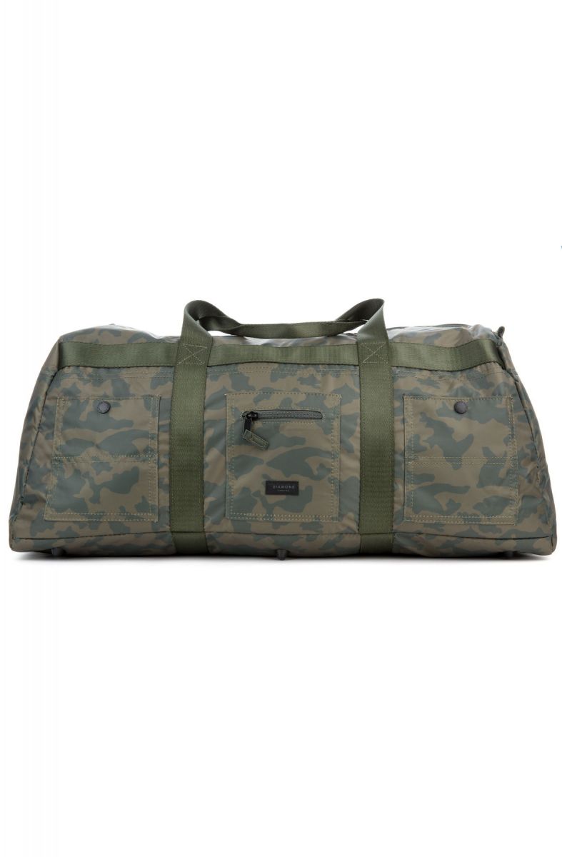 patchwork camo canvas duffel