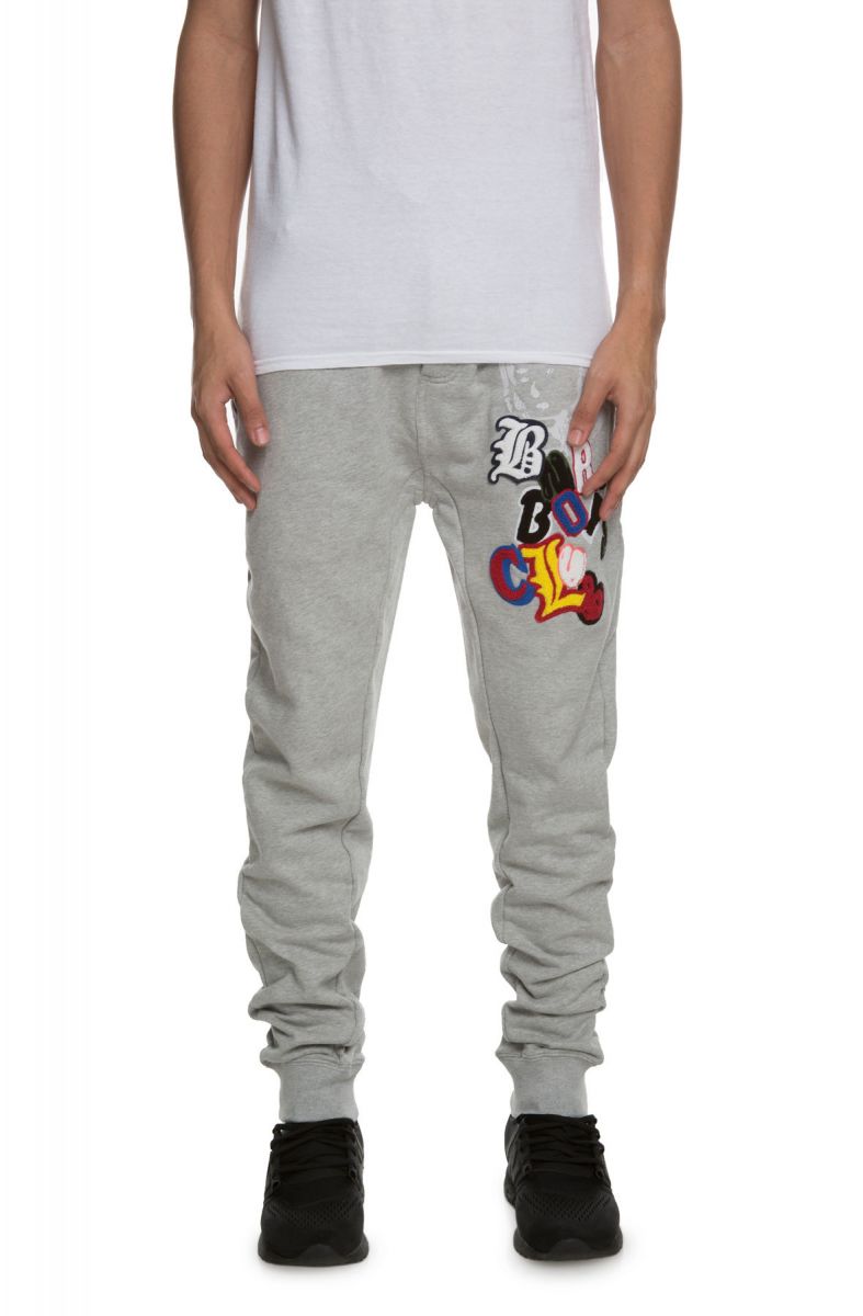 billionaire boys club grey joggers