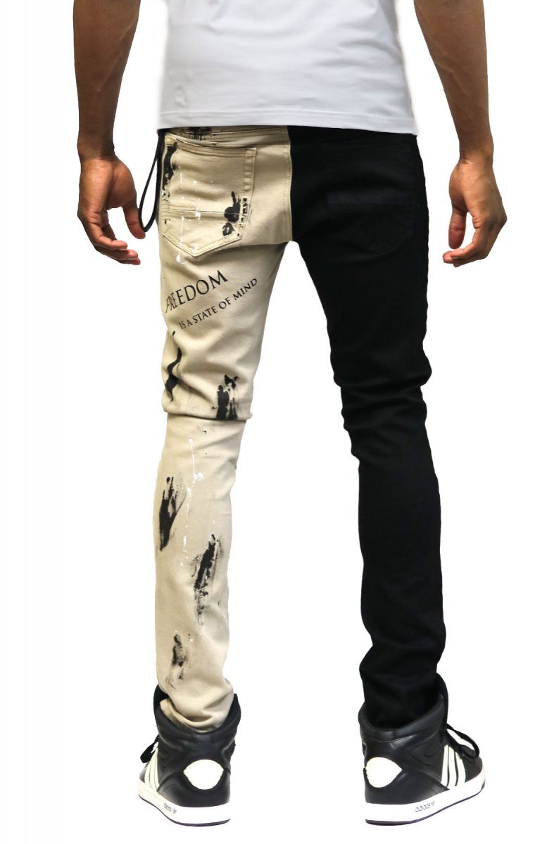 KLEEP Reed Half and Half Skinny Pants KP-2820-REED - Karmaloop