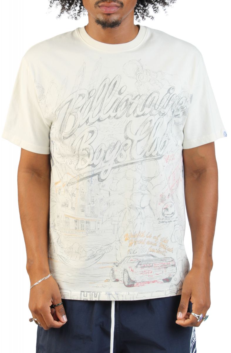 BILLIONAIRE BOYS CLUB Sketch T-Shirt 861-3312GARDENIA - Karmaloop