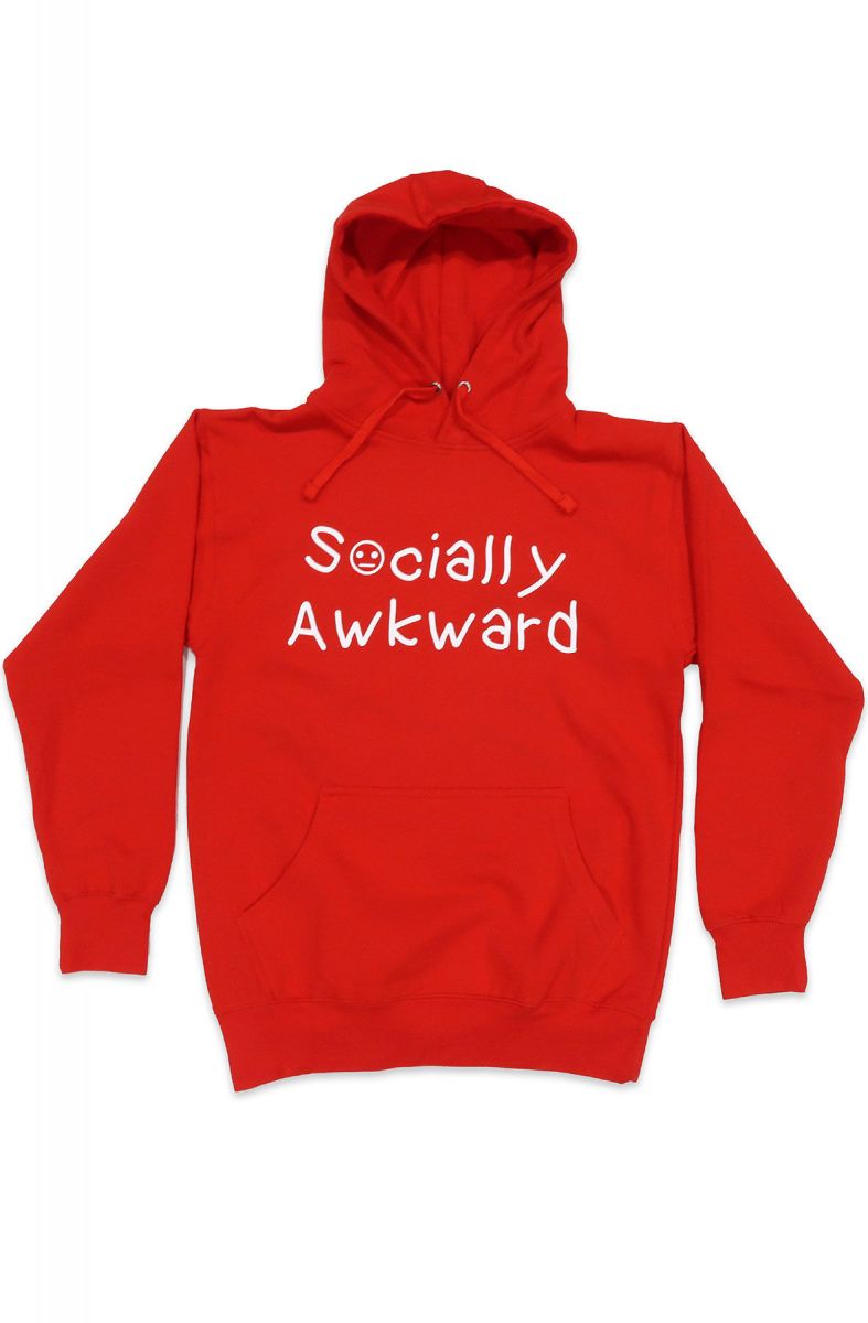 KILOS TO PARIS Socially Awkward Hoodie in Red and White