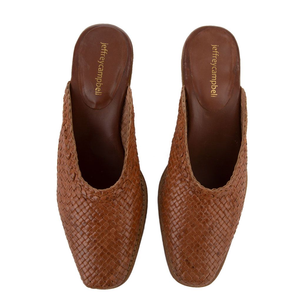 JEFFREY CAMPBELL Avanti Tan Weave Mule Tan AVANTI TAN - Karmaloop