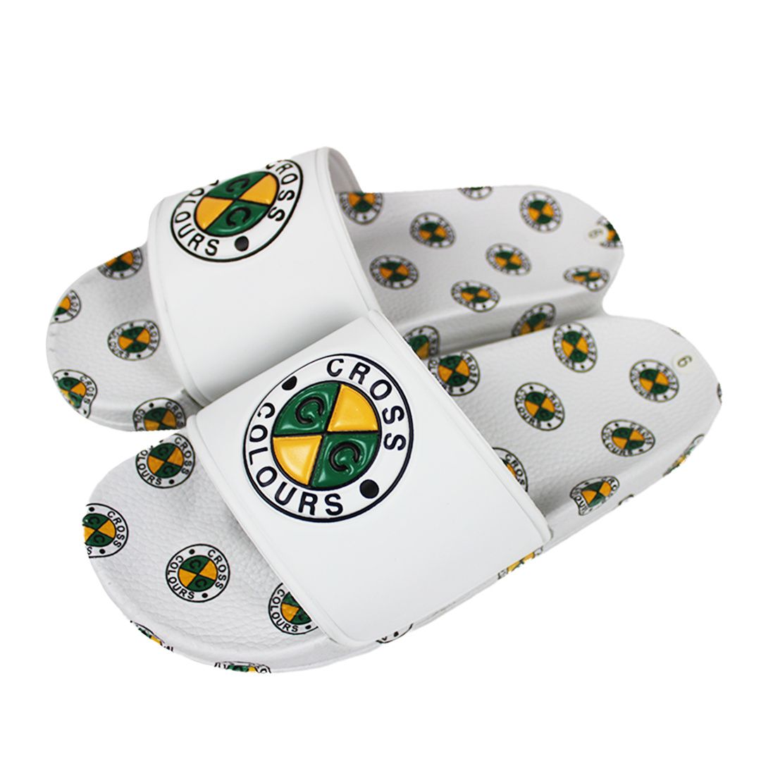 CROSS COLOURS Circle Logo Slides - White C314CXC-WHT-WHITE - Karmaloop