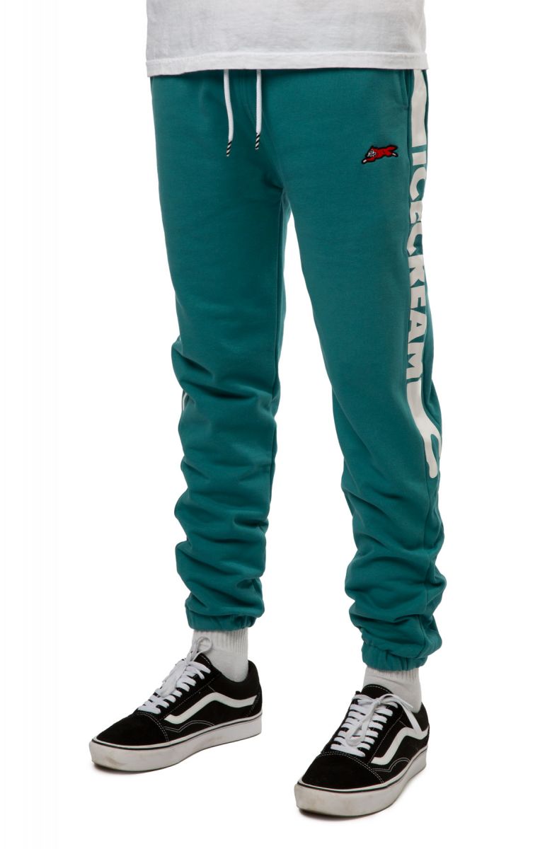 teal green joggers