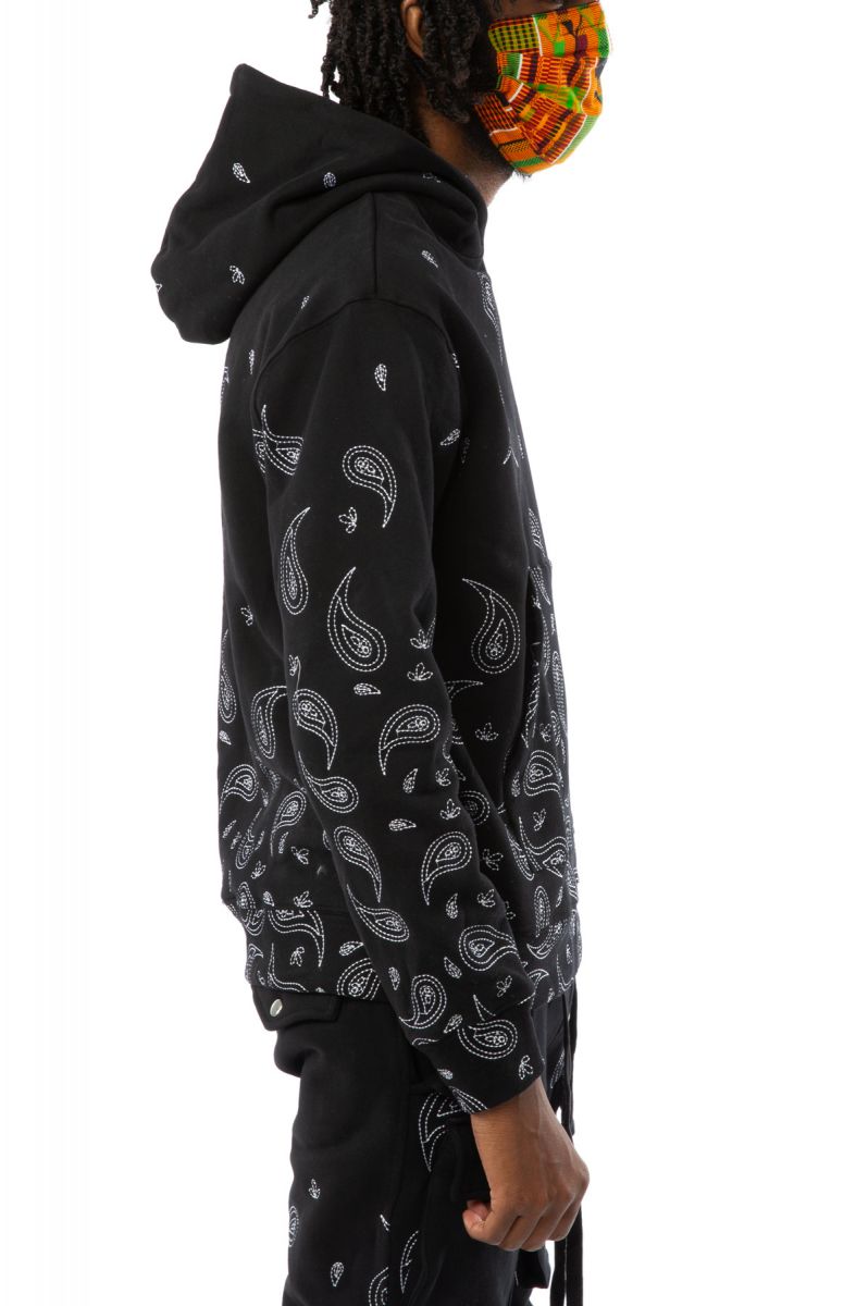 LIFTED ANCHORS Condo Paisley Embroidered Hoodie LASP20-148-BLK - Karmaloop
