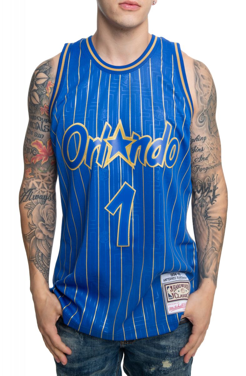 Big & Tall Men's Penny Hardaway Orlando Magic Mitchell and Ness Authentic  Blue 1995 All Star Throwback Jersey