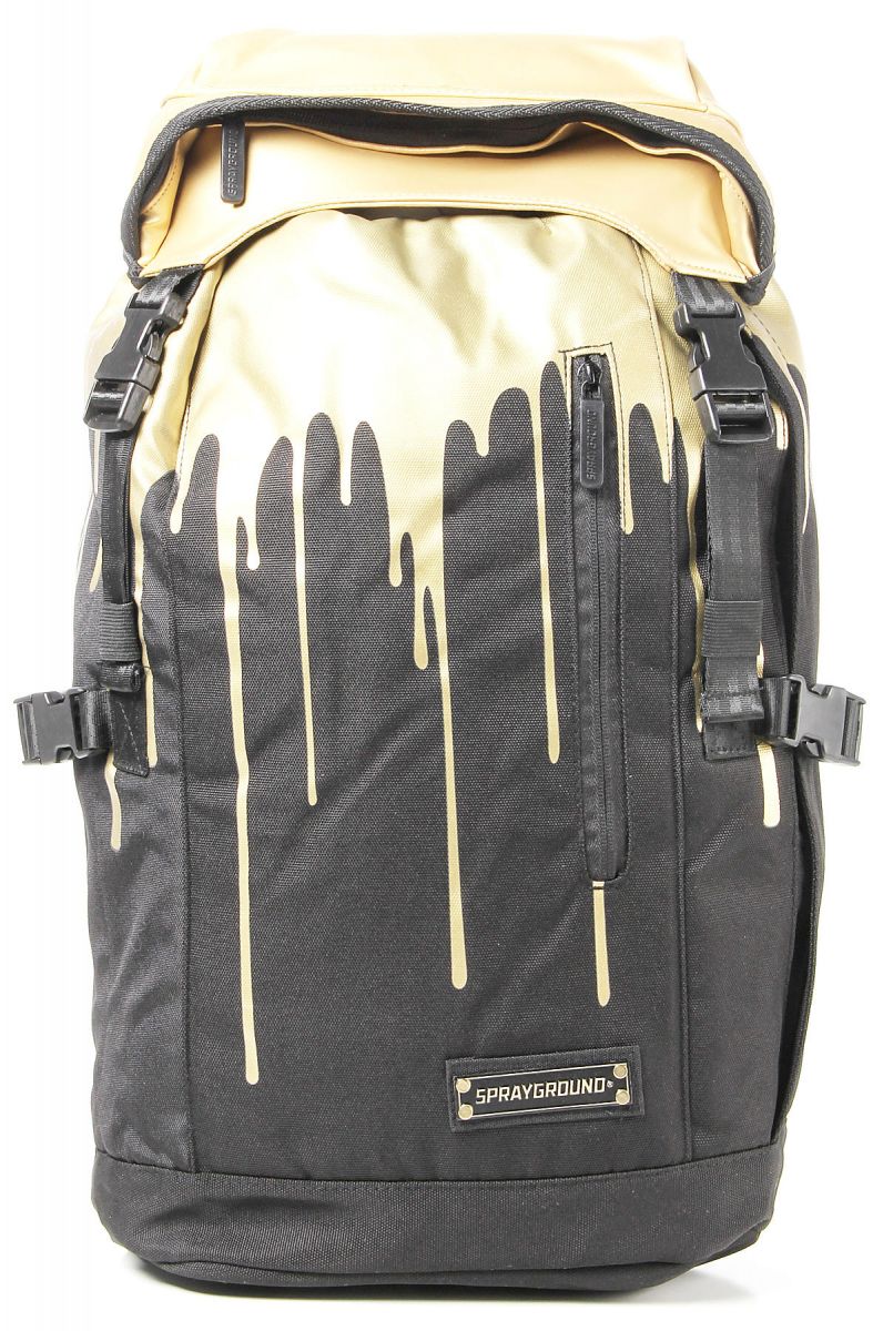 sprayground black and gold backpack