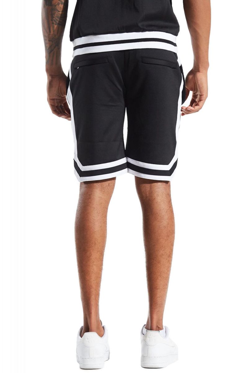 THE KARTER COLLECTION The James Shorts in Black and White KRTRSMR18-28 ...