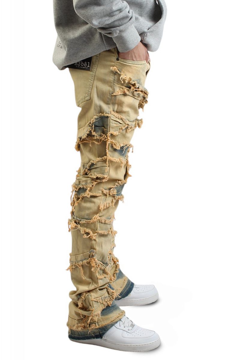 REBEL MINDS Chaos Stacked Shredded Jean 642-637DES - Karmaloop