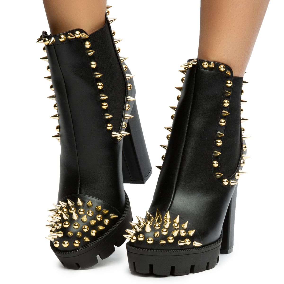 nude chunky booties