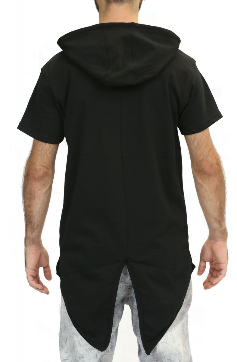 Spoiled Peasants Elongated Short Sleeve Hoodie In Black Tg22 8 9 100 Karmaloop