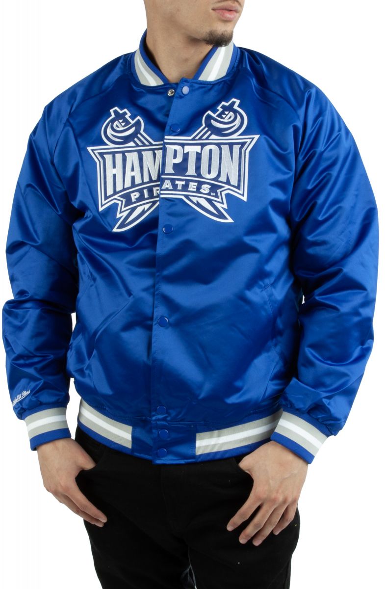 MITCHELL & NESS Hampton University Satin Jacket STJKSC19071HAUROYA Karmaloop