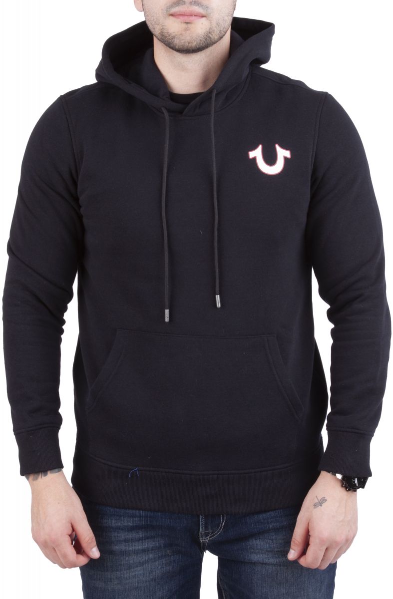 True Religion Men's Logo Cotton-Blend Zip-Up Hoodie - Black - Size L