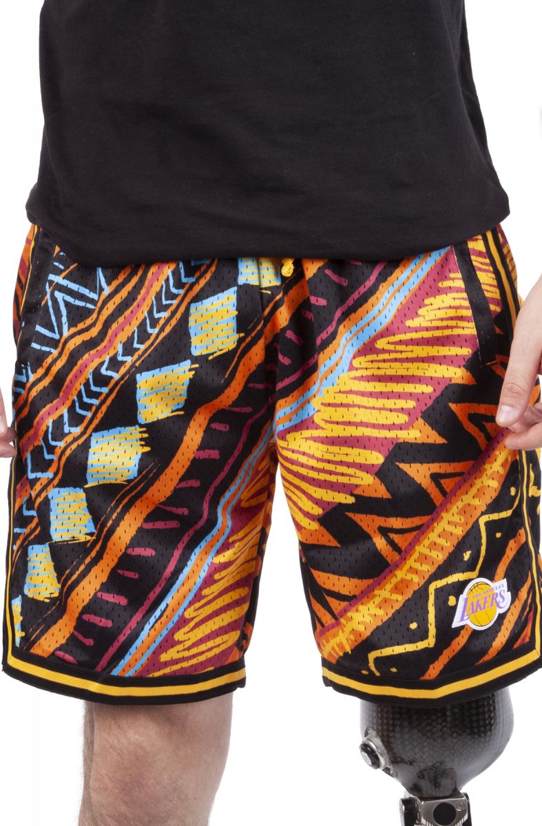 MITCHELL & NESS Lakers Game Day Tribal Pattern Shorts PSHR4837 ...