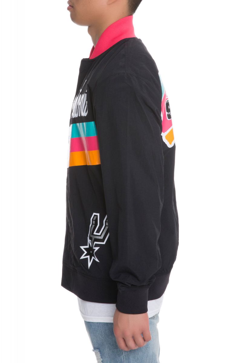 MITCHELL & NESS The San Antonio Spurs Authentic Warm Up Jacket in Black  413T418ANYYGH-BLA - PLNDR