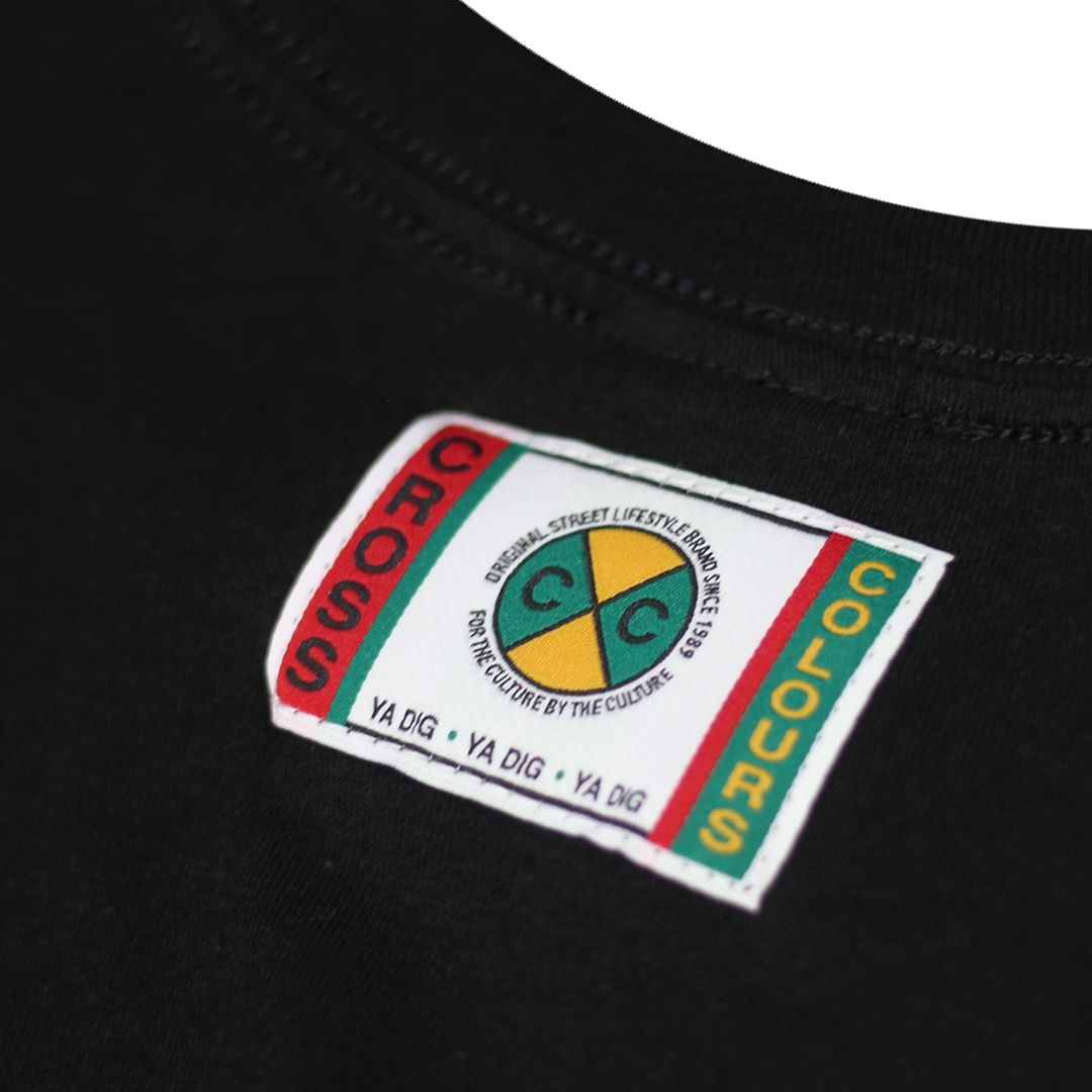 CROSS COLOURS Label Logo L/S T-Shirt - Black C11317LBS-BLK - Karmaloop