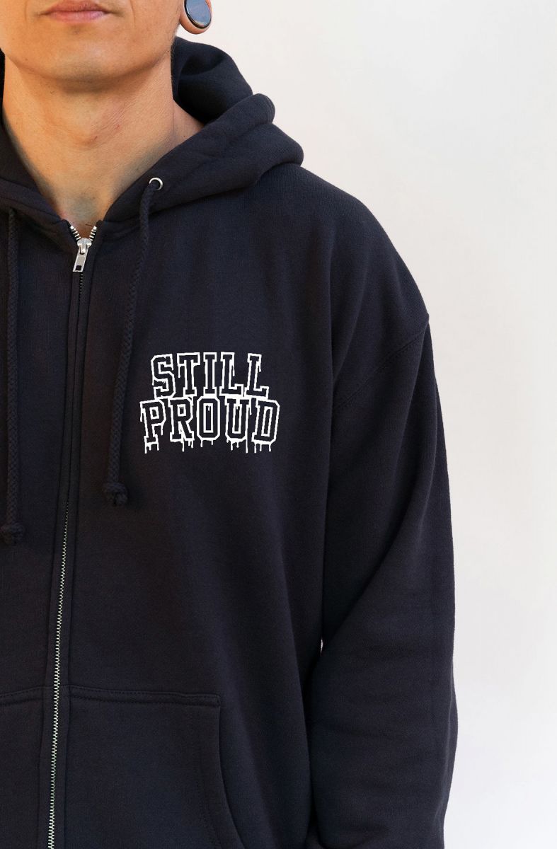 STILL PROUD Nazi Scum Black Zip-up Hoodie 0000SP-089 - Karmaloop