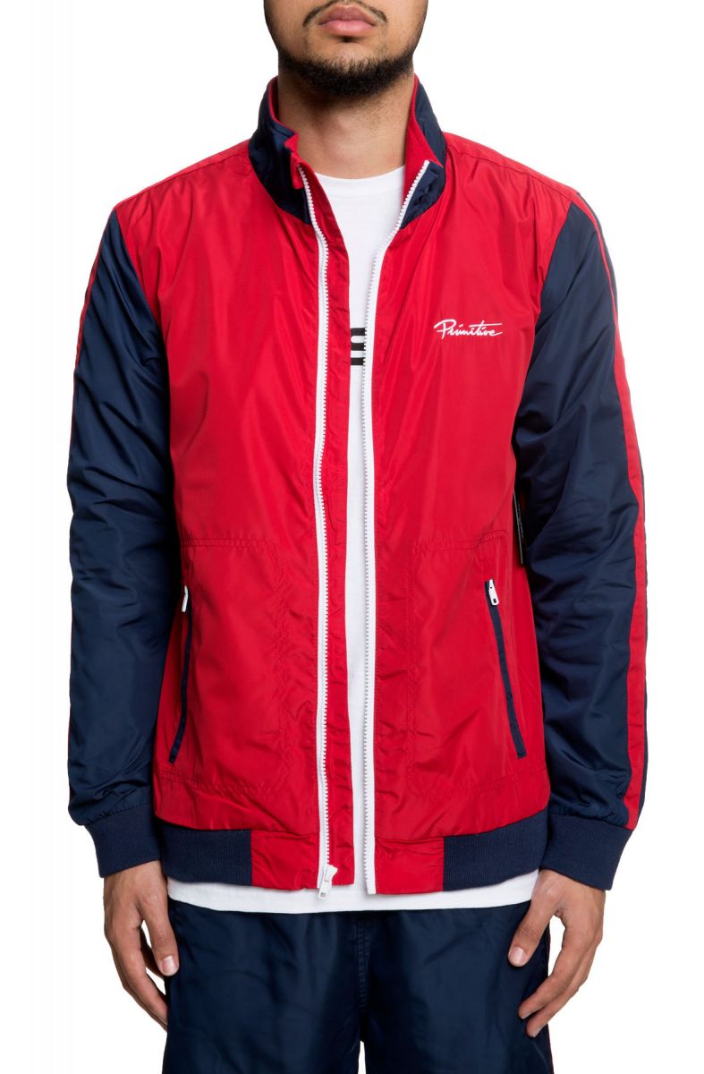 PRIMITIVE The Relay Track Jacket in Red and Black PA318149RED Karmaloop