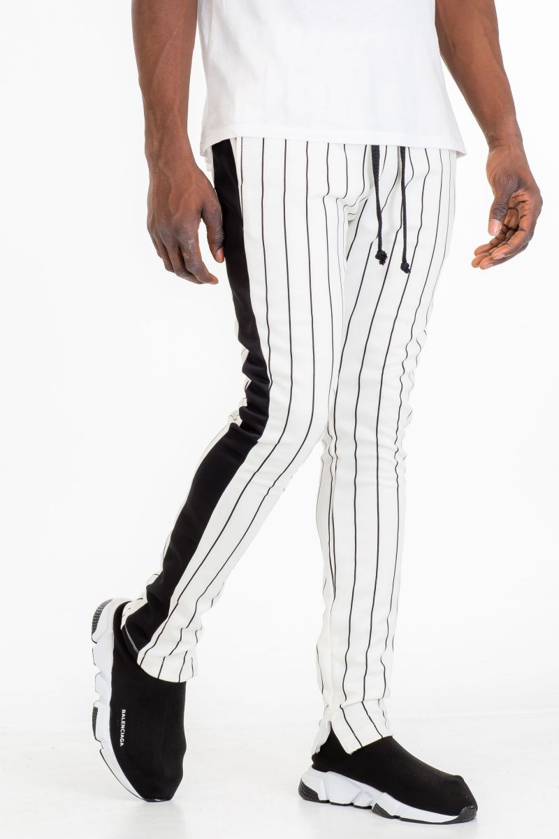 white stripe track pants