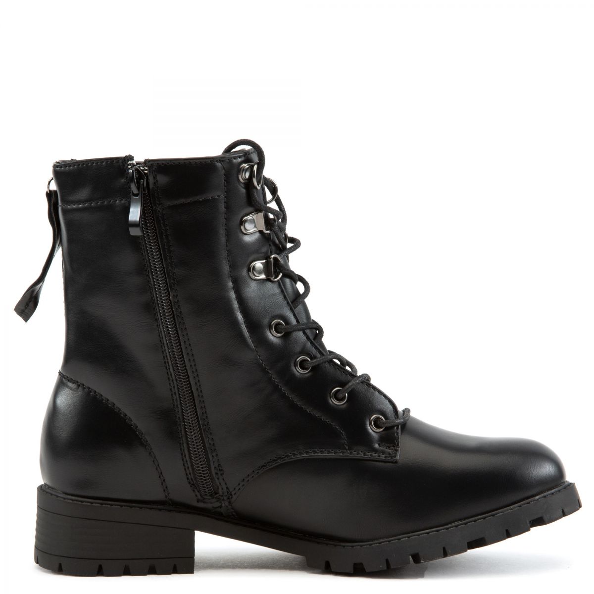 LILIANAS SHOES Madrid-01 Combat Boots MADRID-01-BLKPU Karmaloop