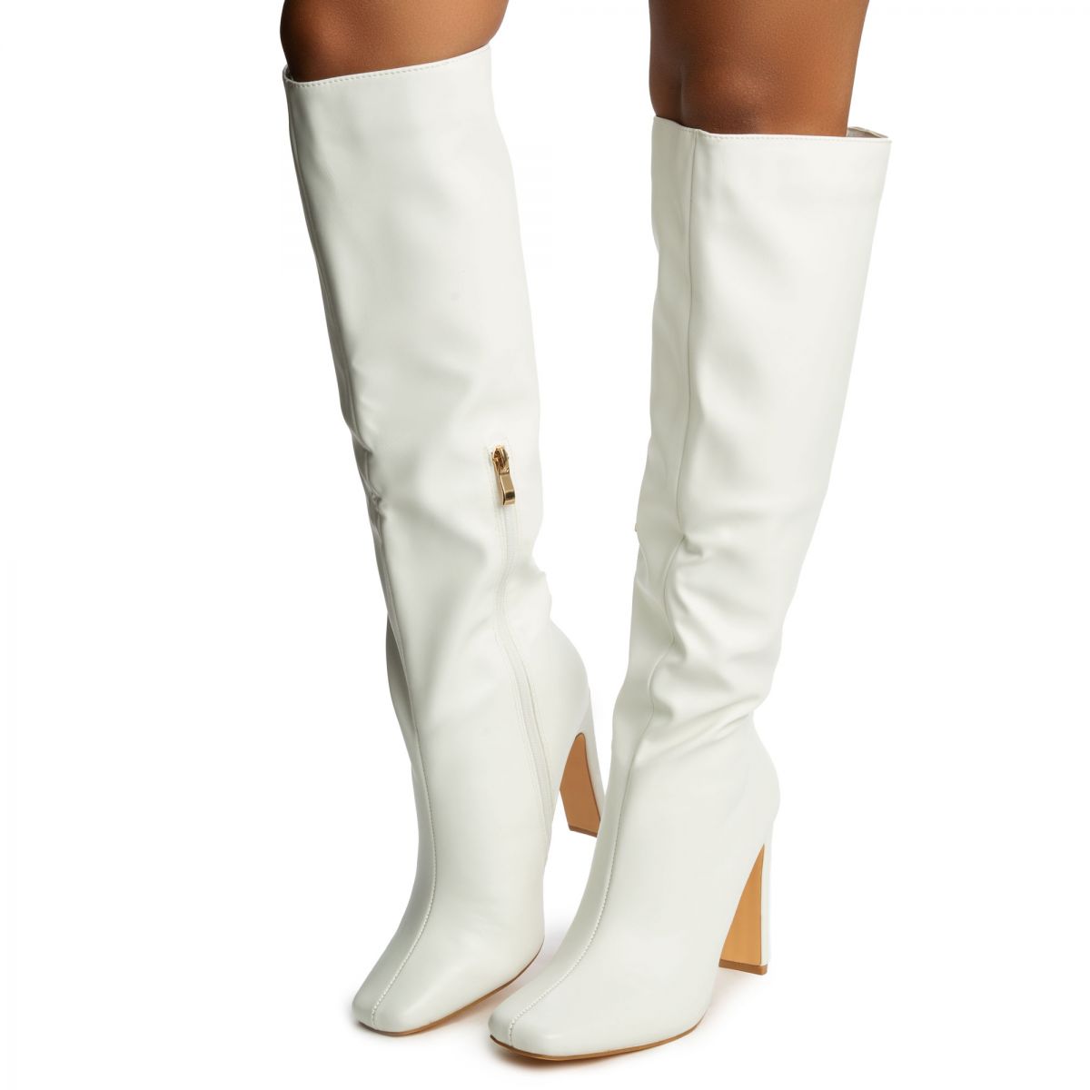 LILIANAS SHOES Tequila-1 Knee High Heel Boot TEQUILA-1-WHT - PLNDR