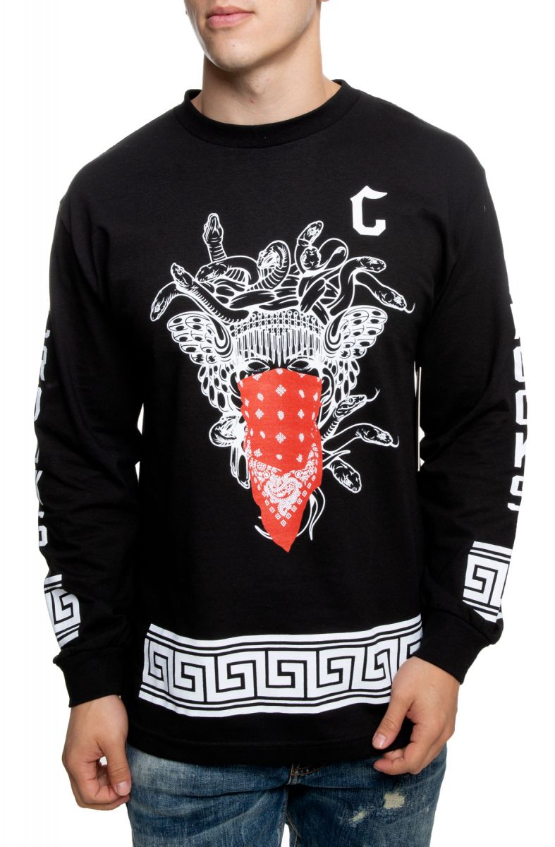 CROOKS AND CASTLES Crooks Standard Long Sleeve Tee C1950735-BLK - Karmaloop