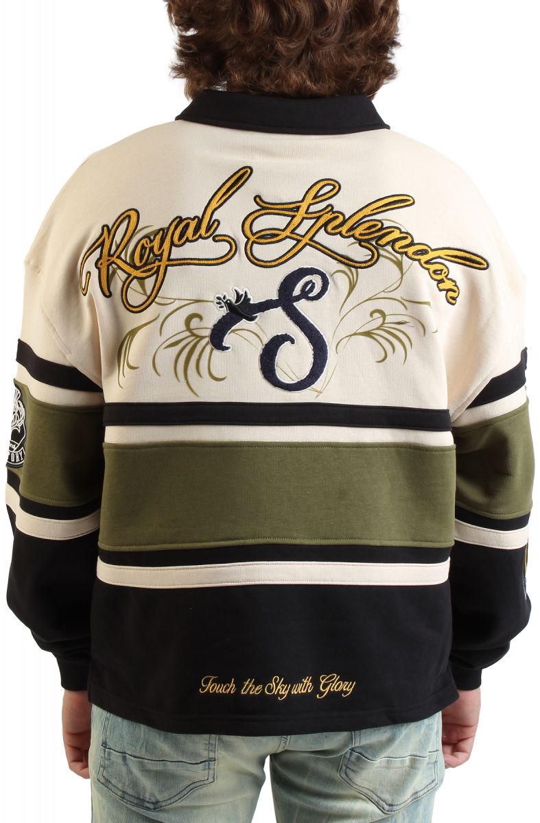 SMOKE RISE Ivy Rugby Long Sleeve T-Shirt FO25571SK-BLK - Karmaloop
