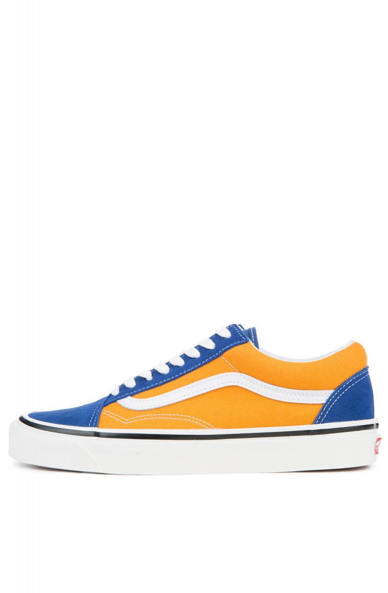 gold and blue vans