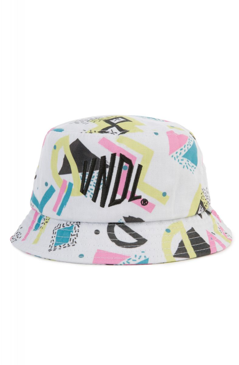 VANDAL COLLECTIVE The Bel Air Bucket hat in White Multi VNDHAT002MULTI