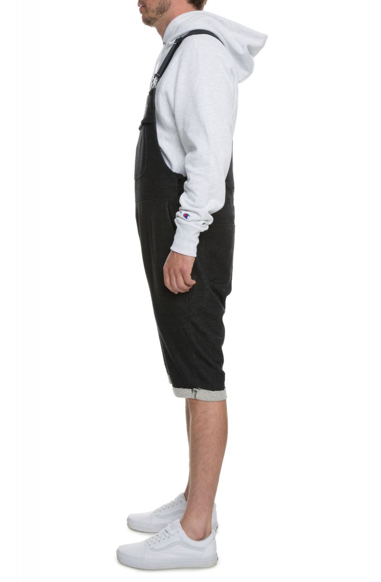 french terry overall shorts