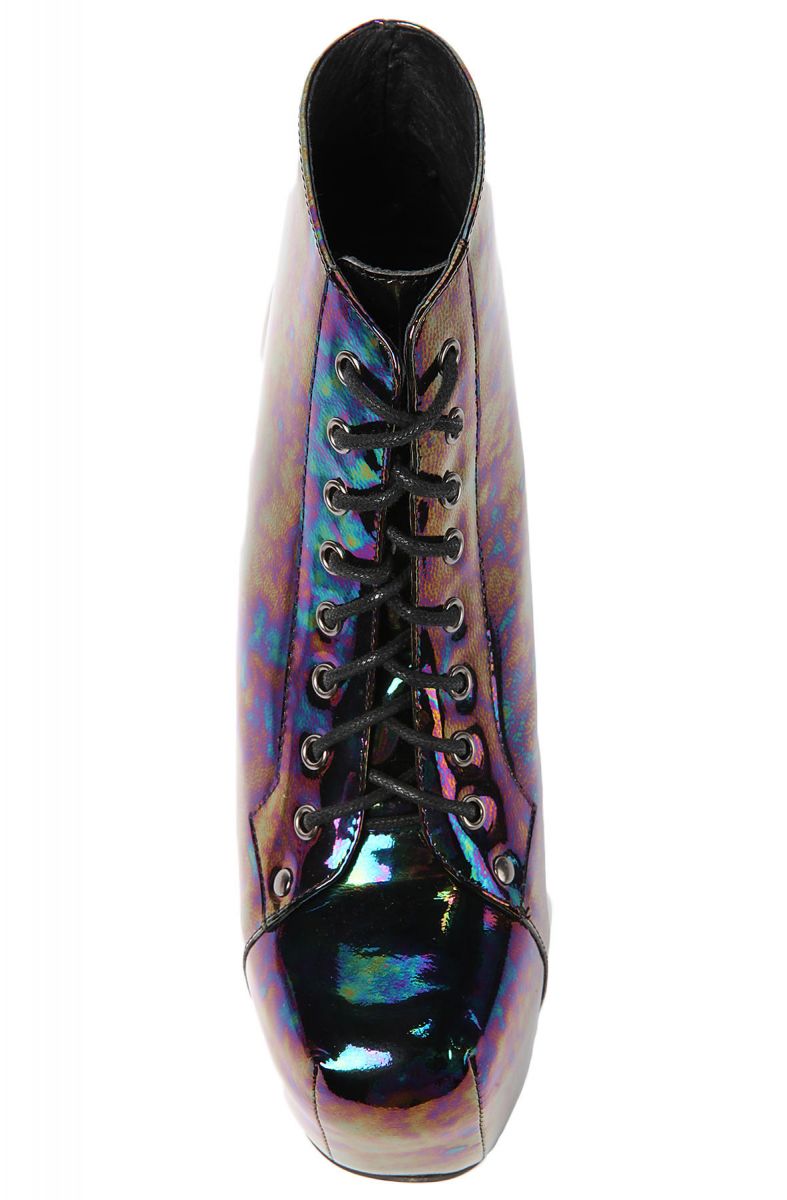 black iridescent shoes