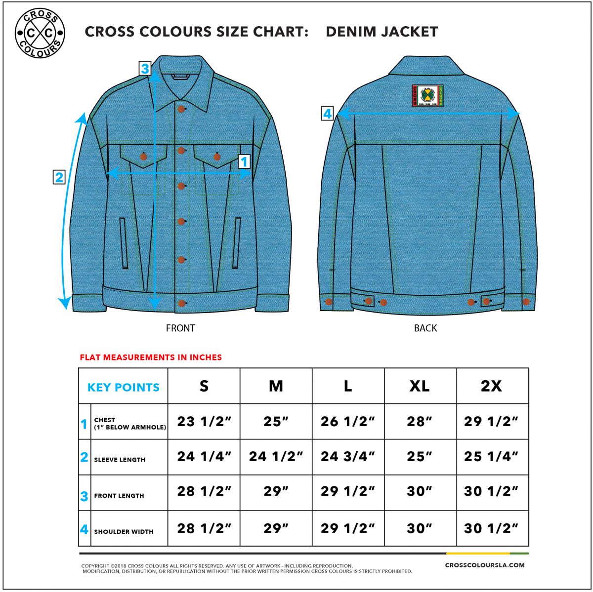 CROSS COLOURS Denim Oversize Jacket Vintage Blue C60050DNM
