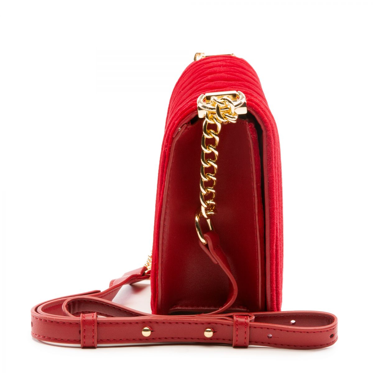 H&D ACCESSORIES, INC Quilted Velvet Crossbody Bag HPC3702RD PLNDR