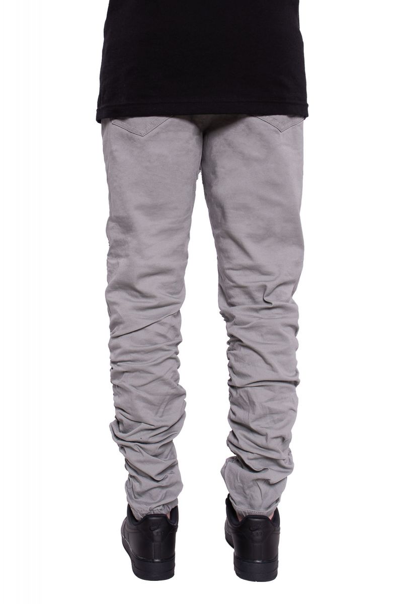 gray stacked joggers