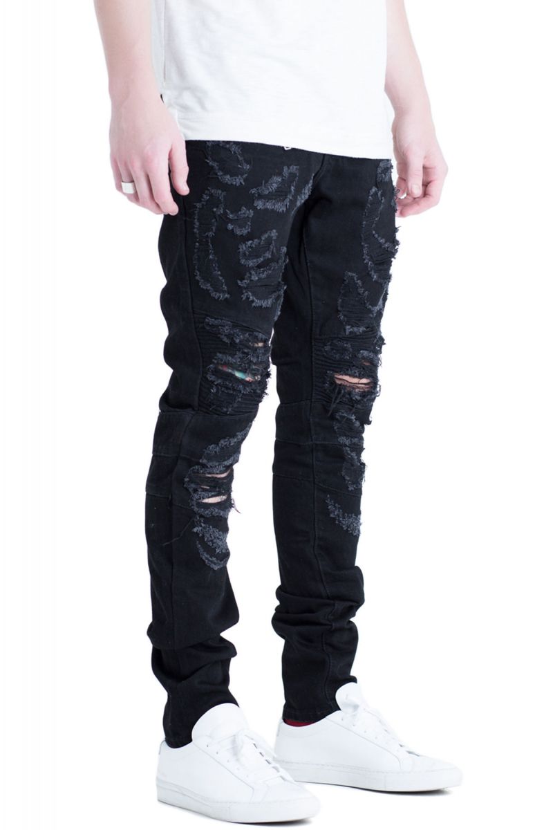 black embellish jeans