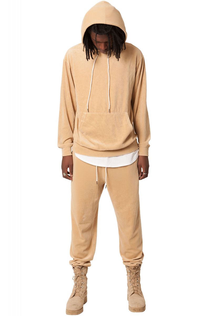 brown sweat suit