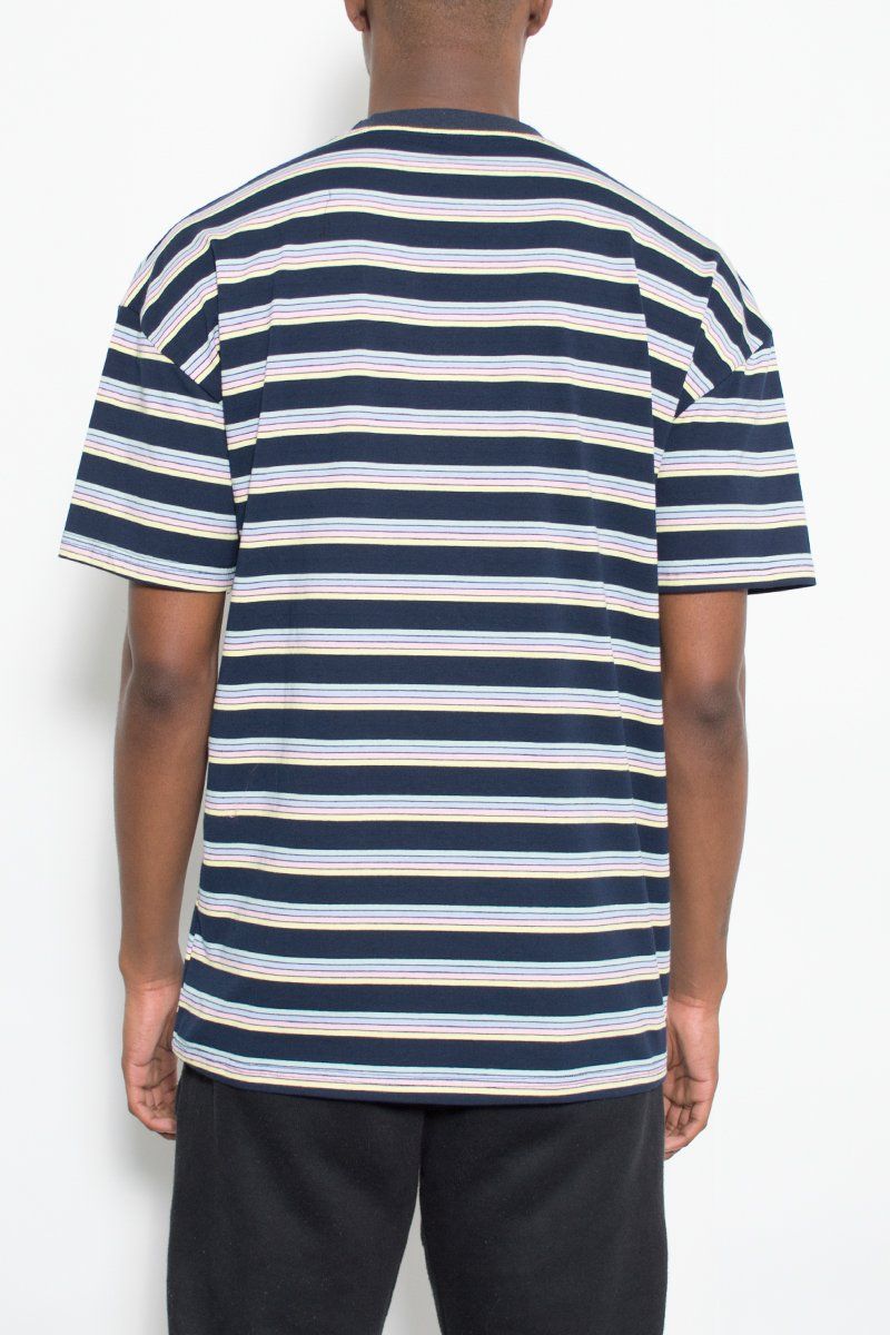 WEIV BASIC STRIPED TSHIRT WT3708-NVBANANA - Karmaloop