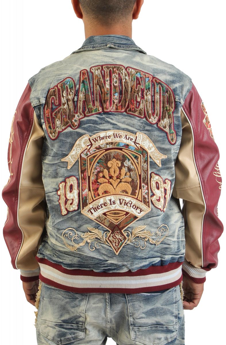 SMOKE RISE Grandeur Varsity Jacket JJ25514SK-TOAST - Karmaloop