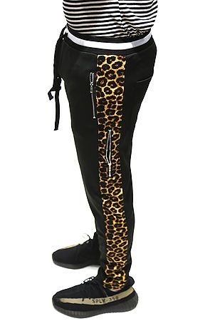 leopard track pants