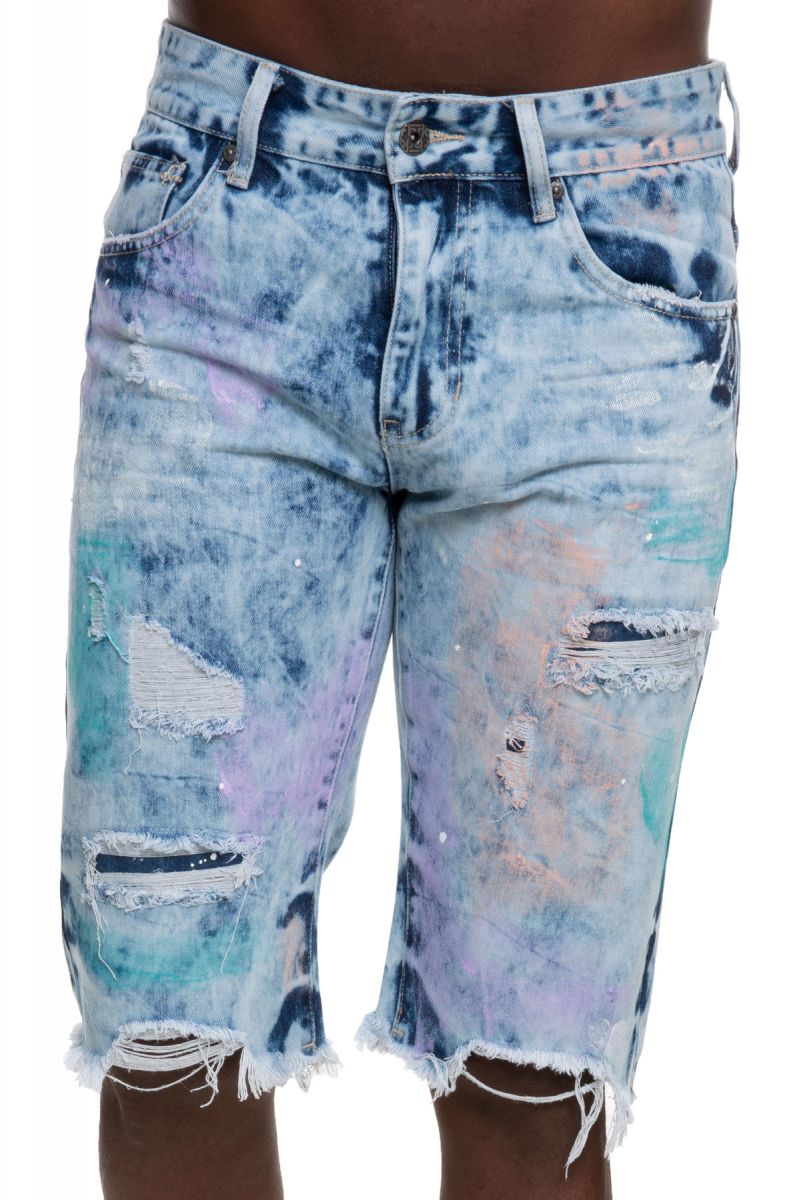 FBRK Span Paint Splatter Shorts JS9246H PB - Karmaloop