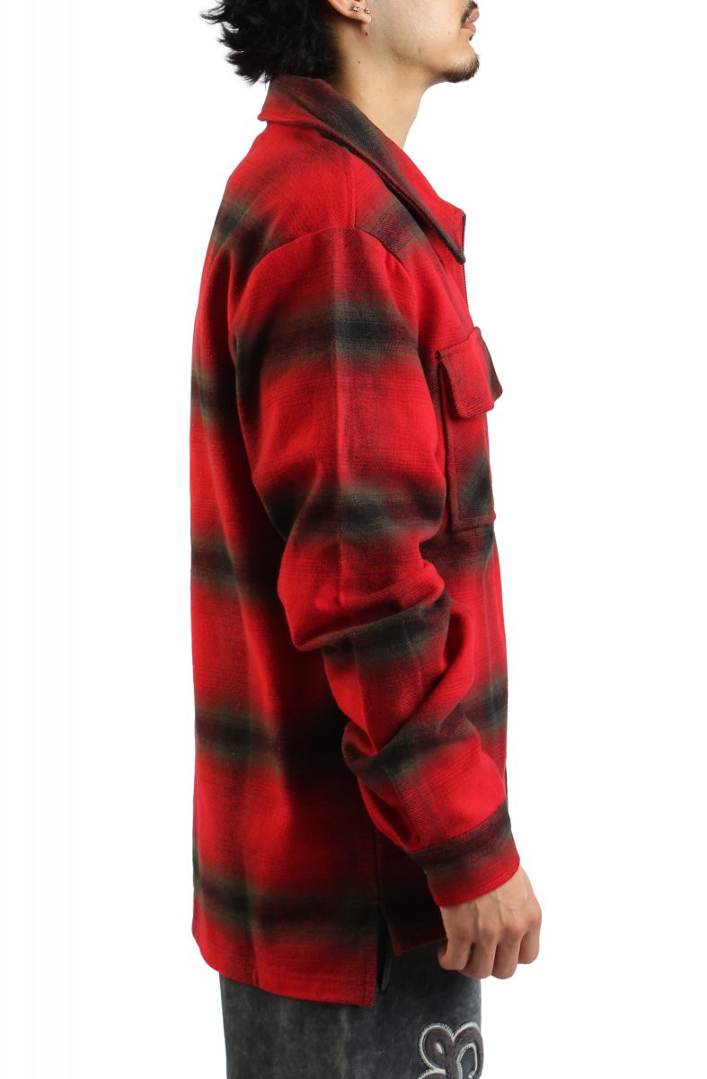 PAPER PLANES Shadow Plaid Zip Flannel Shirt 300466-RDPLD - Karmaloop