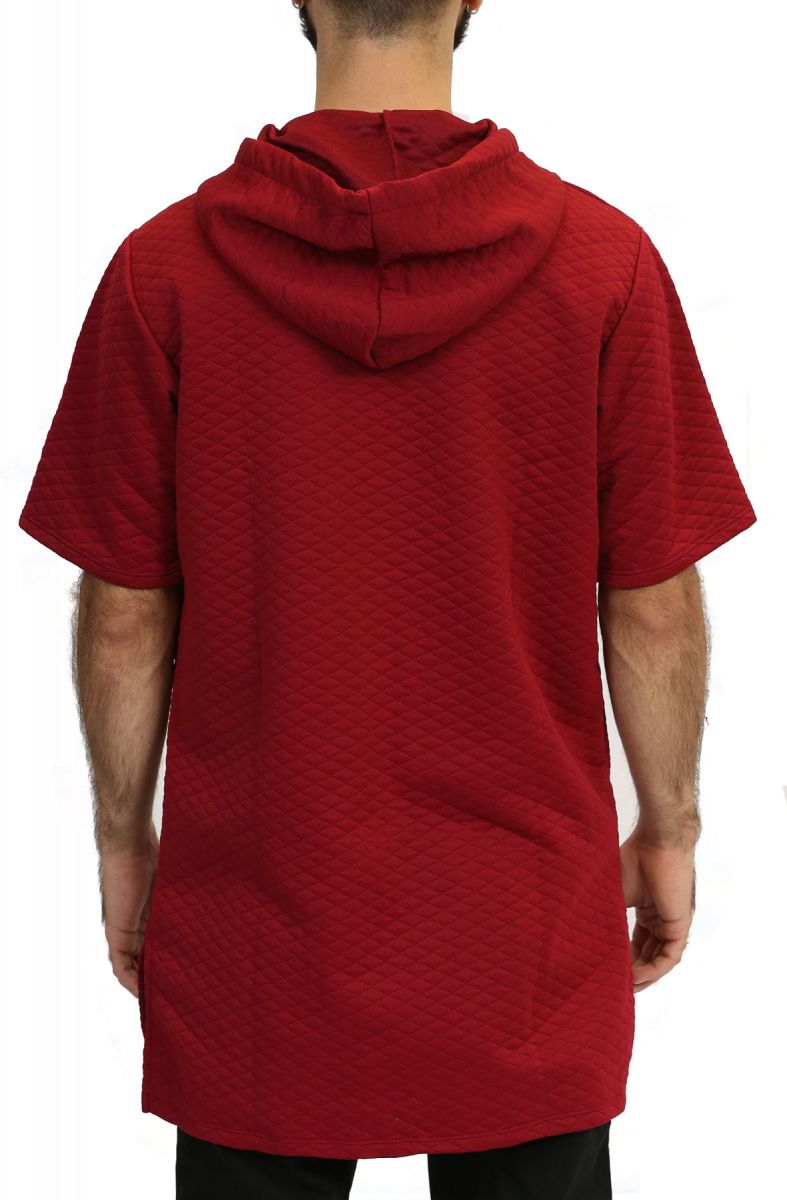 elongated short sleeve hoodie