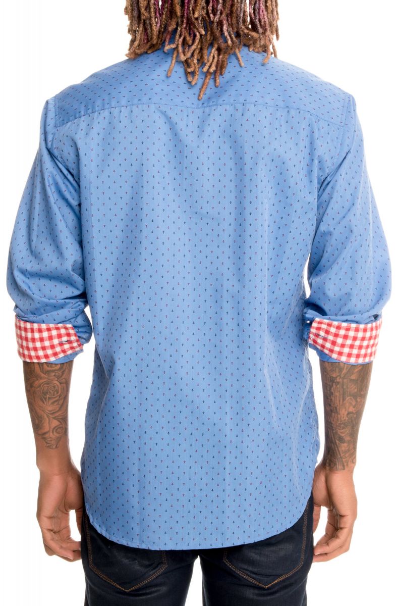Blue Anchor Print Shirt