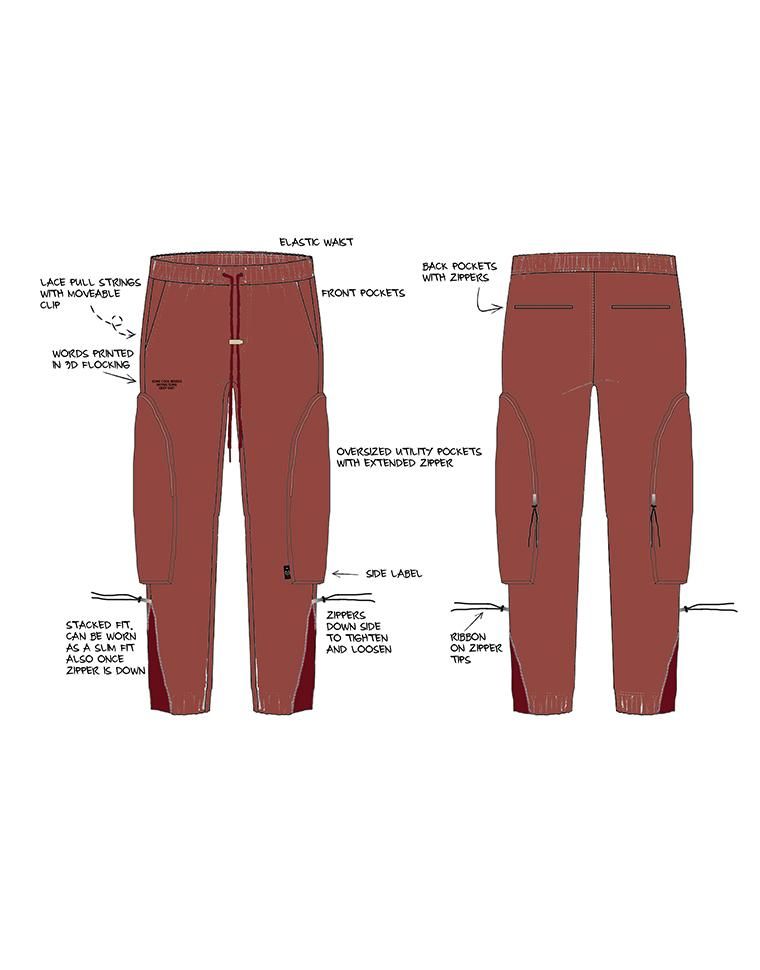 THE HIDEOUT CLOTHING Open Flared Cargo Pants Joggers  HDTCLTHNG-0A1411-SAMBARED - Karmaloop