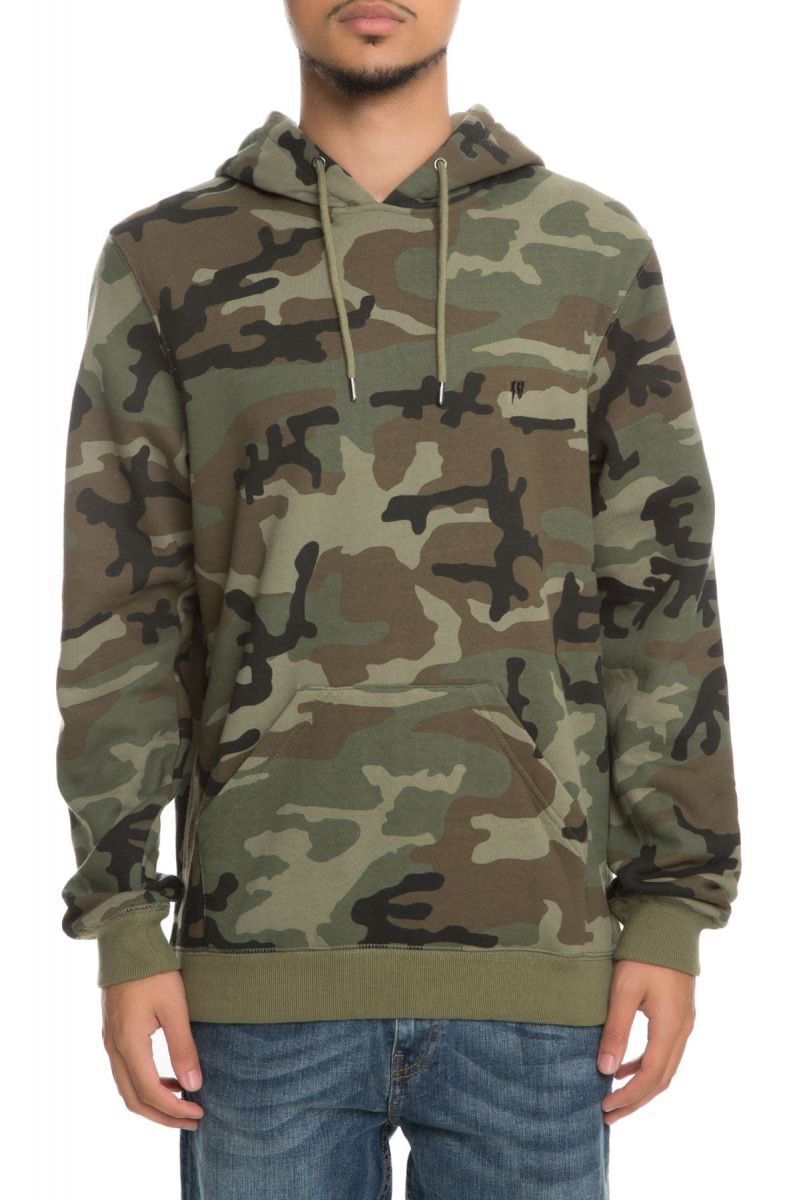 10 Deep Hoodie All Is Well Pullover Faded Woodland Camo Green
