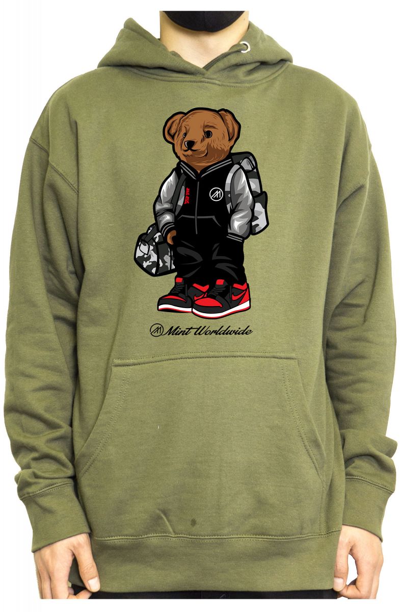 Olive green bears hoodie best sale